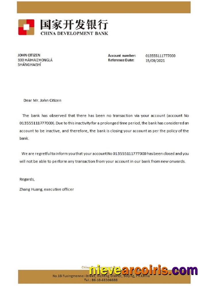 China Development Bank closure reference